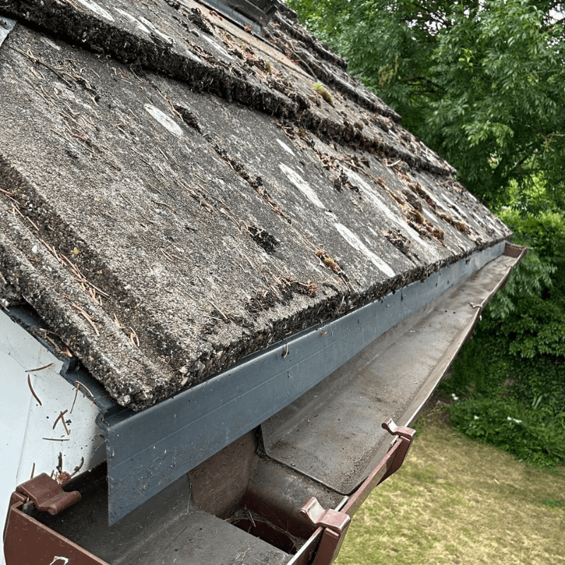 Clean gutter after maintenance