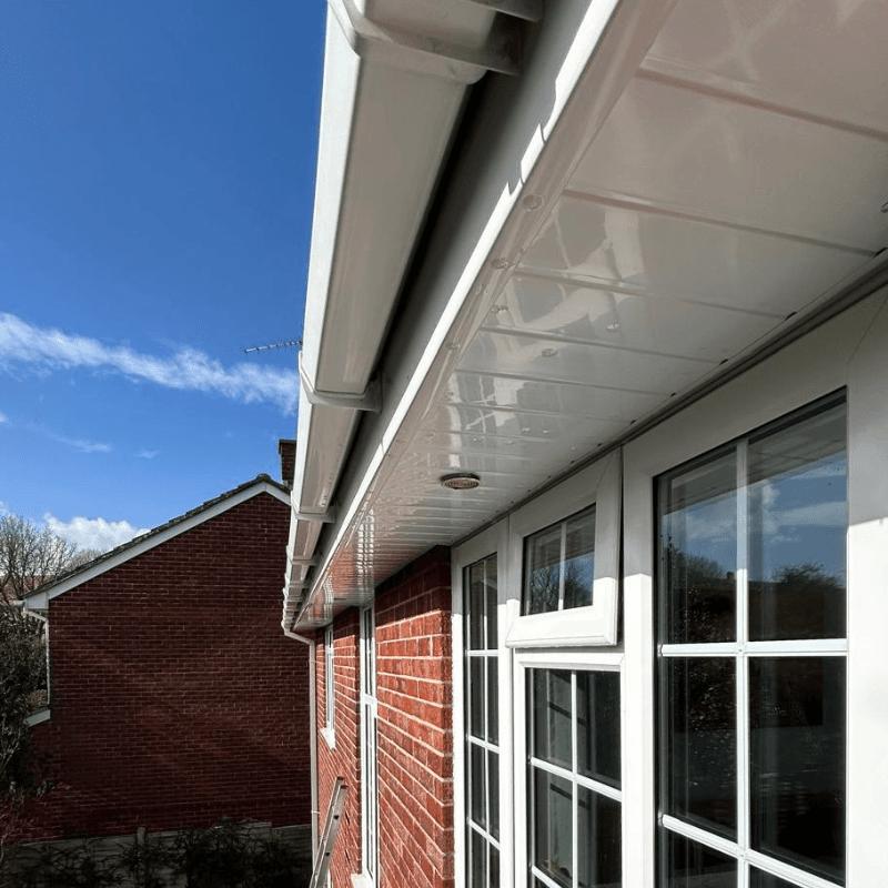 Clean fascia with bright blue sky